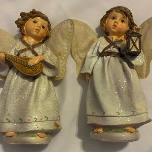 Angels White and Brown Angel Figurines